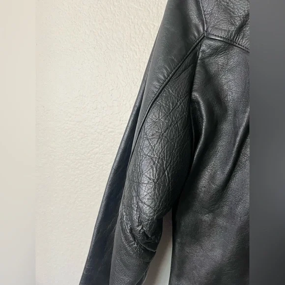 Motorcycle Apparel Industry Shaf Black Motorcycle Leather Jacket Men’s Size L - Picture 14 of 15